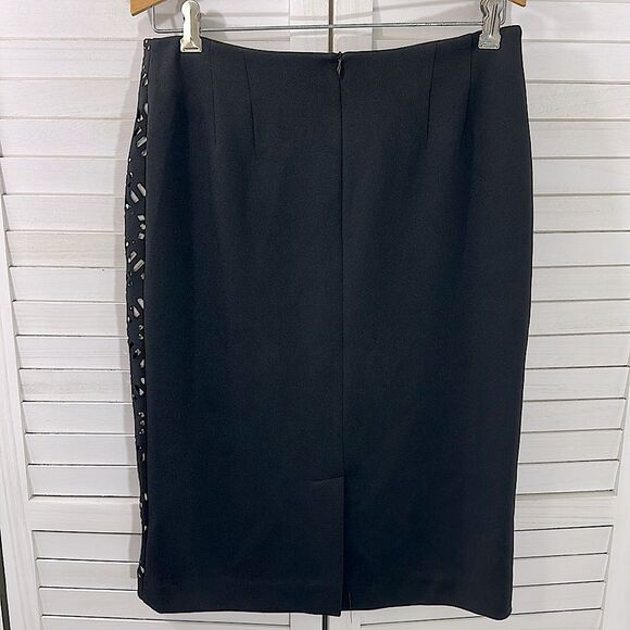 Chico's Pencil Skirt Size 0 Size 4 Cutwork Black & Nude - Picture 5 of 16